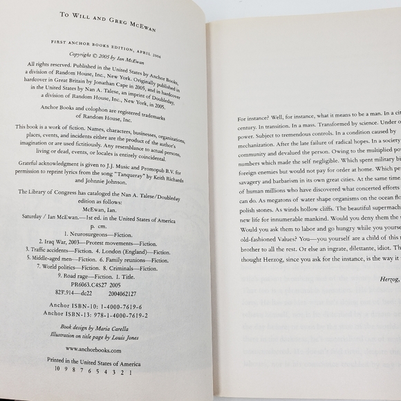 3/$12 Saturday Paperback Book Ian McEwan - Picture 4 of 7